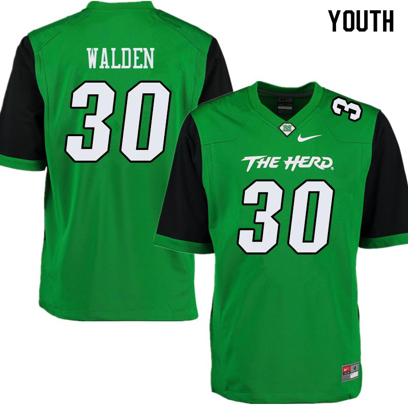 Youth #30 Simino Walden Marshall Thundering Herd College Football Jerseys Sale-Green